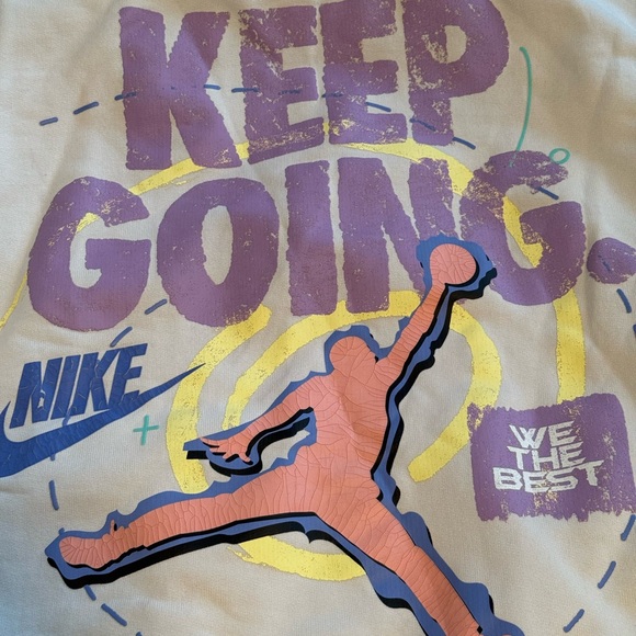 Jordan Cream Hoodie with Logo - Picture 2 of 3